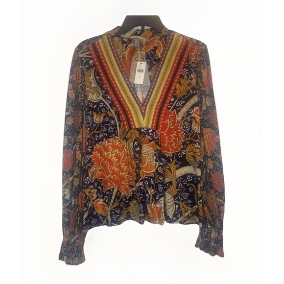 Bl^nk London Tops - Anthropologie Bl^nk London Colorful Embroidered Long Sleeve Blouse Top Sz S NEW